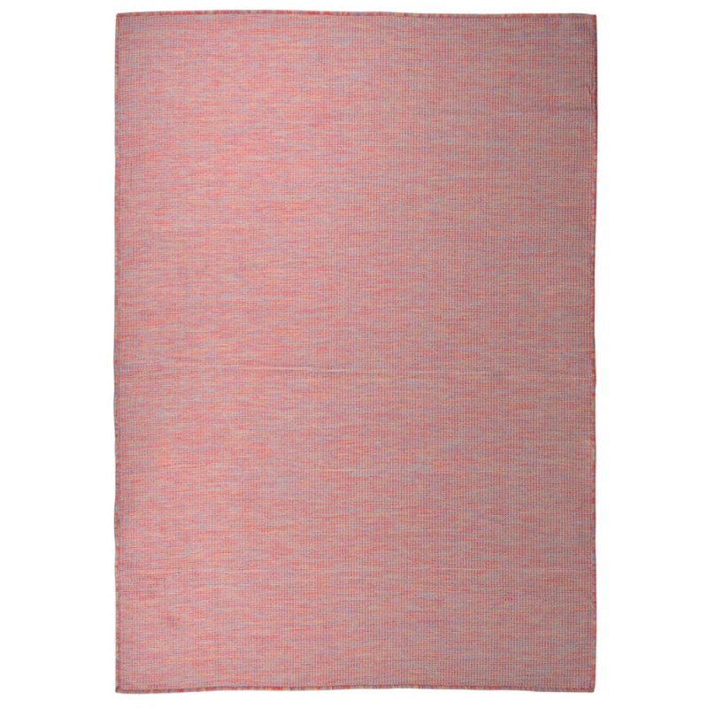 vidaXL Alfombra de exterior de tejido plano rojo 140x200 cm vidaXL Alfombra de exterior de tejido plano rojo 140x200 cm