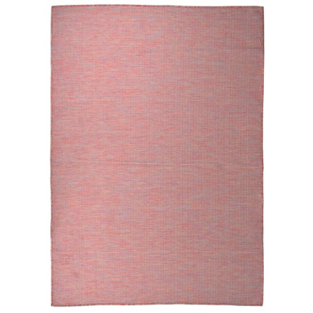 vidaXL Alfombra de exterior de tejido plano rojo 140x200 cm