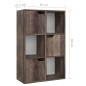 vidaXL Estantería de madera de ingeniería roble ahumado 60x27,5x88 cm vidaXL Estantería de madera de ingeniería roble ahumado 60x27,5x88 cm