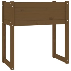 vidaXL Jardinera madera maciza de pino marrón miel 78x40x81 cm