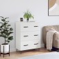 vidaXL Aparador de madera contrachapada blanco brillante 69,5x34x90 cm vidaXL Aparador de madera contrachapada blanco brillante 69,5x34x90 cm