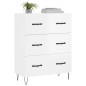 vidaXL Aparador de madera contrachapada blanco brillante 69,5x34x90 cm vidaXL Aparador de madera contrachapada blanco brillante 69,5x34x90 cm