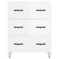 vidaXL Aparador de madera contrachapada blanco brillante 69,5x34x90 cm vidaXL Aparador de madera contrachapada blanco brillante 69,5x34x90 cm