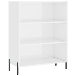 vidaXL Estantería madera de ingeniería blanco brillo 69,5x32,5x90 cm