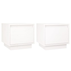 vidaXL Mesitas de noche 2 uds madera maciza de pino blanco 35x34x32 cm