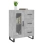 vidaXL Aparador de madera de ingeniería gris hormigón 69,5x34x90 cm