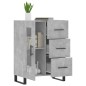 vidaXL Aparador de madera de ingeniería gris hormigón 69,5x34x90 cm