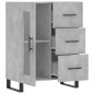 vidaXL Aparador de madera de ingeniería gris hormigón 69,5x34x90 cm