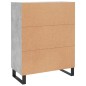 vidaXL Aparador de madera de ingeniería gris hormigón 69,5x34x90 cm