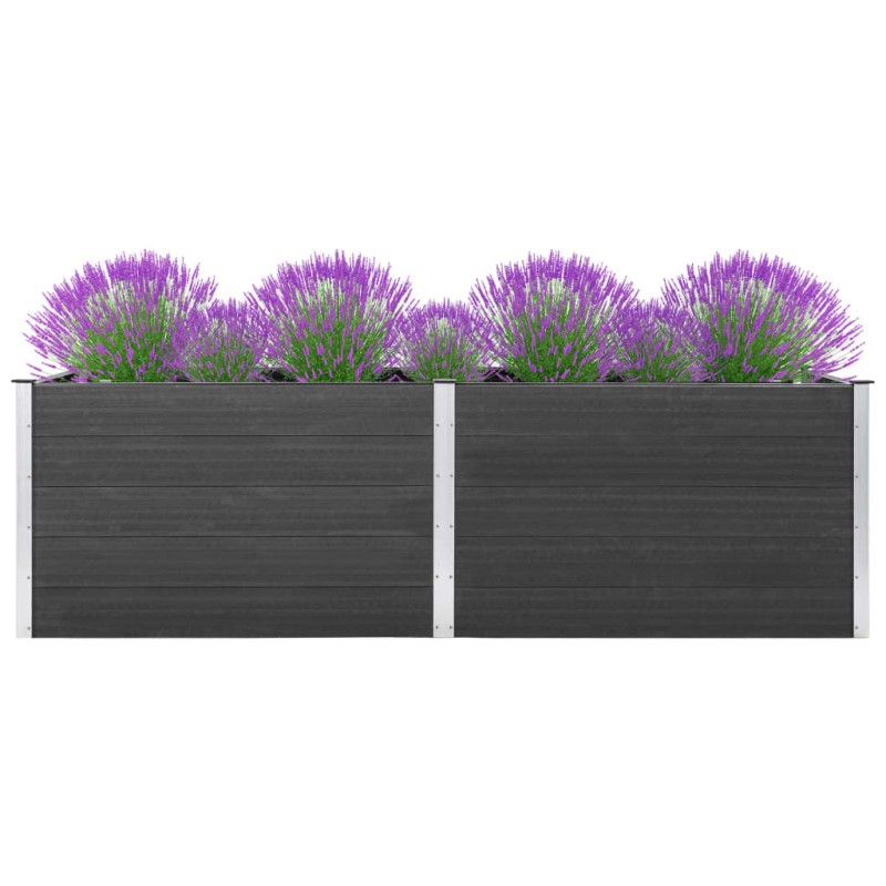 vidaXL Arriate elevado de jardín WPC gris 200x50x91 cm