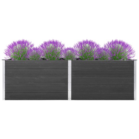 vidaXL Arriate elevado de jardín WPC gris 200x50x91 cm
