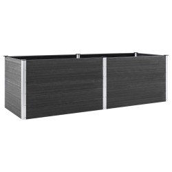 vidaXL Arriate elevado de jardín WPC gris 200x50x91 cm