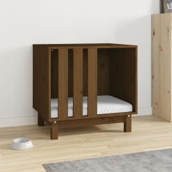 vidaXL Cama para perros madera maciza pino marrón miel 60x45x57 cm
