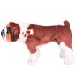 vidaXL Perro bulldog de peluche de pie blanco y marrón XXL vidaXL Perro bulldog de peluche de pie blanco y marrón XXL