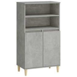 vidaXL Aparador alto madera contrachapada gris hormigón 60x36x110 cm