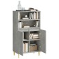 vidaXL Aparador alto madera contrachapada gris hormigón 60x36x110 cm vidaXL Aparador alto madera contrachapada gris hormigón 60x36x110 cm