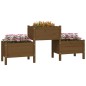 vidaXL Jardinera de madera de pino maciza marrón miel 178,5x44x75 cm