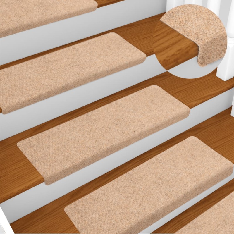 vidaXL Alfombrilla de escaleras 15 uds tela punzonada marrón 65x21x4cm vidaXL Alfombrilla de escaleras 15 uds tela punzonada marrón 65x21x4cm
