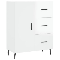 vidaXL Aparador de madera contrachapada blanco brillante 69,5x34x90 cm