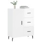 vidaXL Aparador de madera contrachapada blanco brillante 69,5x34x90 cm