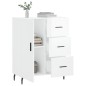 vidaXL Aparador de madera contrachapada blanco brillante 69,5x34x90 cm
