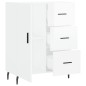 vidaXL Aparador de madera contrachapada blanco brillante 69,5x34x90 cm