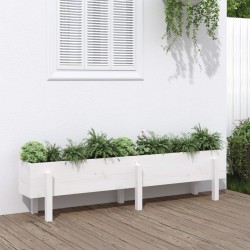 vidaXL Arriate elevado de jardín madera maciza pino blanco 160x30x38cm