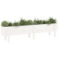 vidaXL Arriate elevado de jardín madera maciza pino blanco 160x30x38cm vidaXL Arriate elevado de jardín madera maciza pino blanco 160x30x38cm