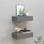 vidaXL Estantes de pared con cajón 2 uds MDF gris 40x23,5x10 cm vidaXL Estantes de pared con cajón 2 uds MDF gris 40x23,5x10 cm
