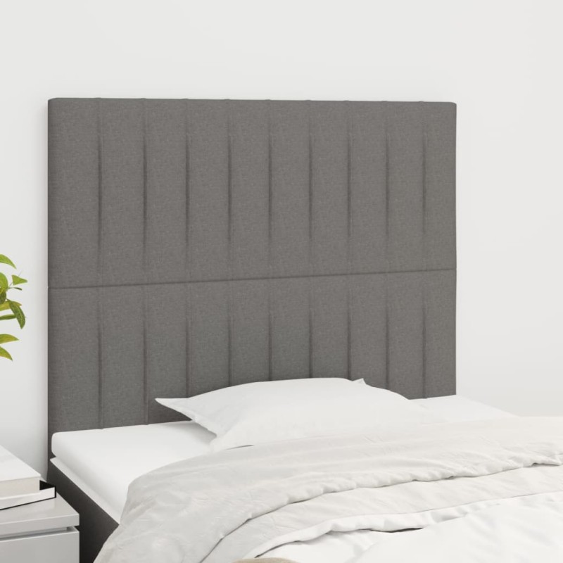 vidaXL Cabeceros 2 unidades de tela gris oscuro 90x5x78/88 cm vidaXL Cabeceros 2 unidades de tela gris oscuro 90x5x78/88 cm
