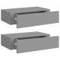 vidaXL Estantes de pared con cajón 2 uds MDF gris 40x23,5x10 cm vidaXL Estantes de pared con cajón 2 uds MDF gris 40x23,5x10 cm