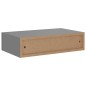 vidaXL Estantes de pared con cajón 2 uds MDF gris 40x23,5x10 cm vidaXL Estantes de pared con cajón 2 uds MDF gris 40x23,5x10 cm