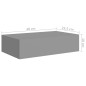 vidaXL Estantes de pared con cajón 2 uds MDF gris 40x23,5x10 cm vidaXL Estantes de pared con cajón 2 uds MDF gris 40x23,5x10 cm