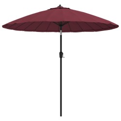 vidaXL Sombrilla de jardín con palo de aluminio rojo burdeos 270 cm