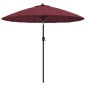 vidaXL Sombrilla de jardín con palo de aluminio rojo burdeos 270 cm