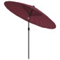 vidaXL Sombrilla de jardín con palo de aluminio rojo burdeos 270 cm