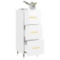 vidaXL Aparador de madera contrachapada blanco brillante 34,5x34x90 cm vidaXL Aparador de madera contrachapada blanco brillante 34,5x34x90 cm