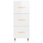 vidaXL Aparador de madera contrachapada blanco brillante 34,5x34x90 cm vidaXL Aparador de madera contrachapada blanco brillante 34,5x34x90 cm