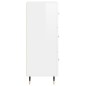 vidaXL Aparador de madera contrachapada blanco brillante 34,5x34x90 cm vidaXL Aparador de madera contrachapada blanco brillante 34,5x34x90 cm