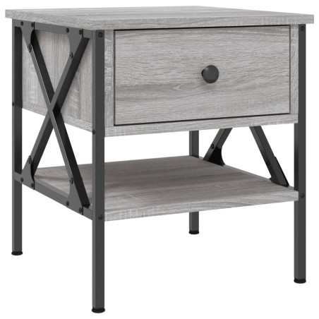 vidaXL Mesita de noche madera de ingeniería gris Sonoma 40x42x45 cm