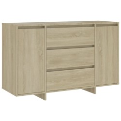 vidaXL Aparador con 3 cajones contrachapado roble Sonoma 120x41x75 cm