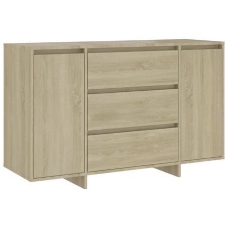 vidaXL Aparador con 3 cajones contrachapado roble Sonoma 120x41x75 cm