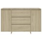 vidaXL Aparador con 3 cajones contrachapado roble Sonoma 120x41x75 cm vidaXL Aparador con 3 cajones contrachapado roble Sonoma 120x41x75 cm