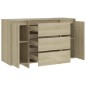 vidaXL Aparador con 3 cajones contrachapado roble Sonoma 120x41x75 cm vidaXL Aparador con 3 cajones contrachapado roble Sonoma 120x41x75 cm