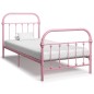 vidaXL Estructura de cama metal rosa 100x200 cm vidaXL Estructura de cama metal rosa 100x200 cm