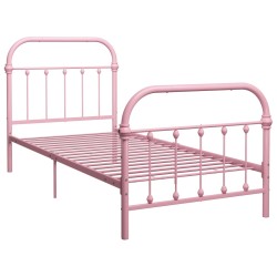 vidaXL Estructura de cama metal rosa 100x200 cm