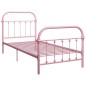 vidaXL Estructura de cama metal rosa 100x200 cm vidaXL Estructura de cama metal rosa 100x200 cm