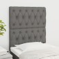 vidaXL Cabeceros 2 unidades de tela gris oscuro 80x7x78/88 cm