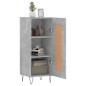 vidaXL Aparador de madera contrachapada gris hormigón 34,5x34x90 cm vidaXL Aparador de madera contrachapada gris hormigón 34,5x34x90 cm