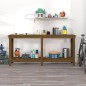 vidaXL Banco de trabajo madera maciza de pino marrón miel 180x50x80 cm vidaXL Banco de trabajo madera maciza de pino marrón miel 180x50x80 cm
